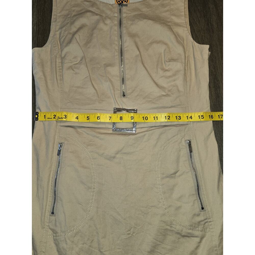 Tory Burch Sheath Dress Womens 8 Linen/Cotton Blend Silver Buckle Zippers. - Picture 8 of 10